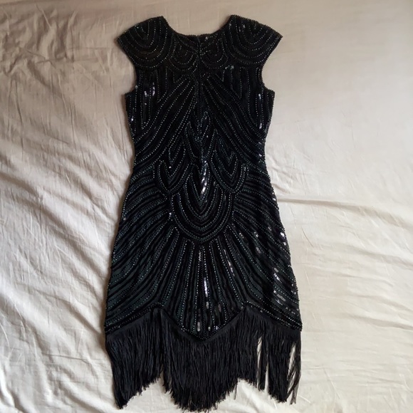 1920’s flapper sequined flapper dress with fringe. Good condition size xs/s - Picture 5 of 9